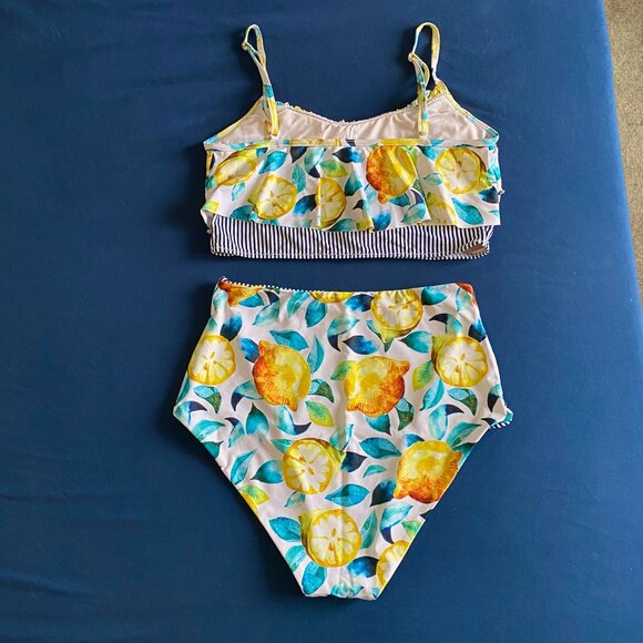 Lemon Print Falbala Biniki - Picture 2 of 5